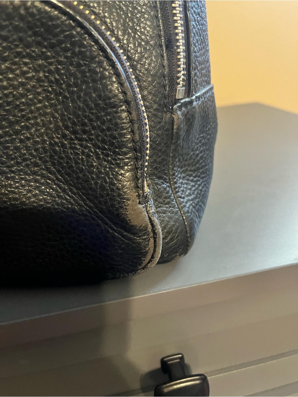kate spade Black Pebbled Leather Mini Backpack with Gold Hardware - Picture 2 of 8